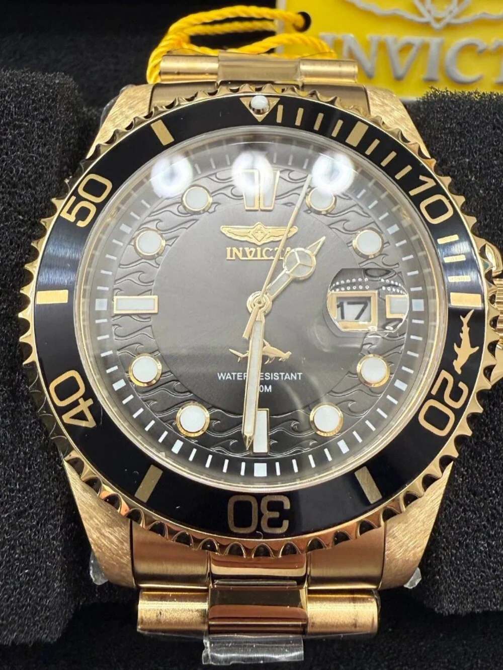 $249 Invicta Pro Diver Currentwave Mens Quartz 43mm Steel Gold Watch (30026) NIB